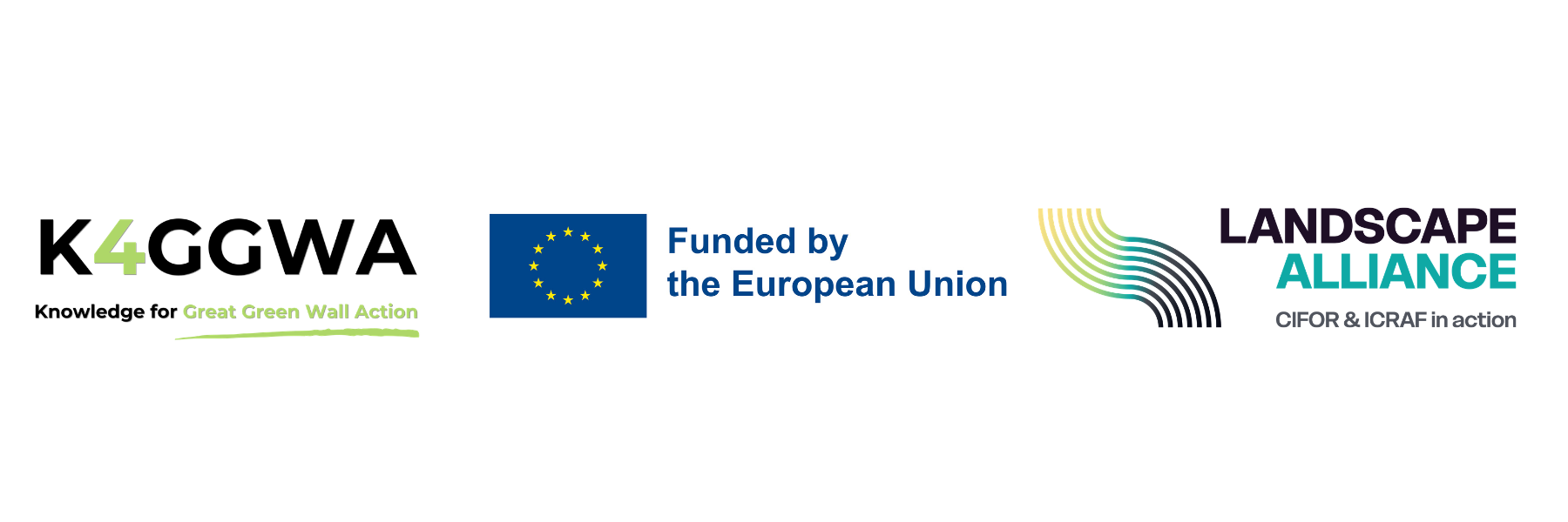 Knowledge for the great great wall action project logo, EU logo and Landscape Alliance logo